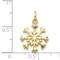 10K Yellow Gold Snowflake Charm Polished Winter Jewelry 20mm x 21mm